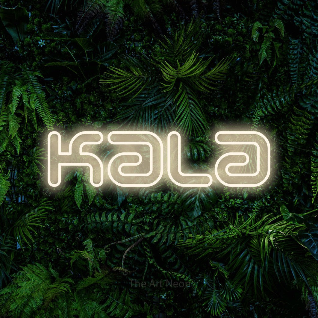 LED neon sign reading “Kala”, arranged in a single line.