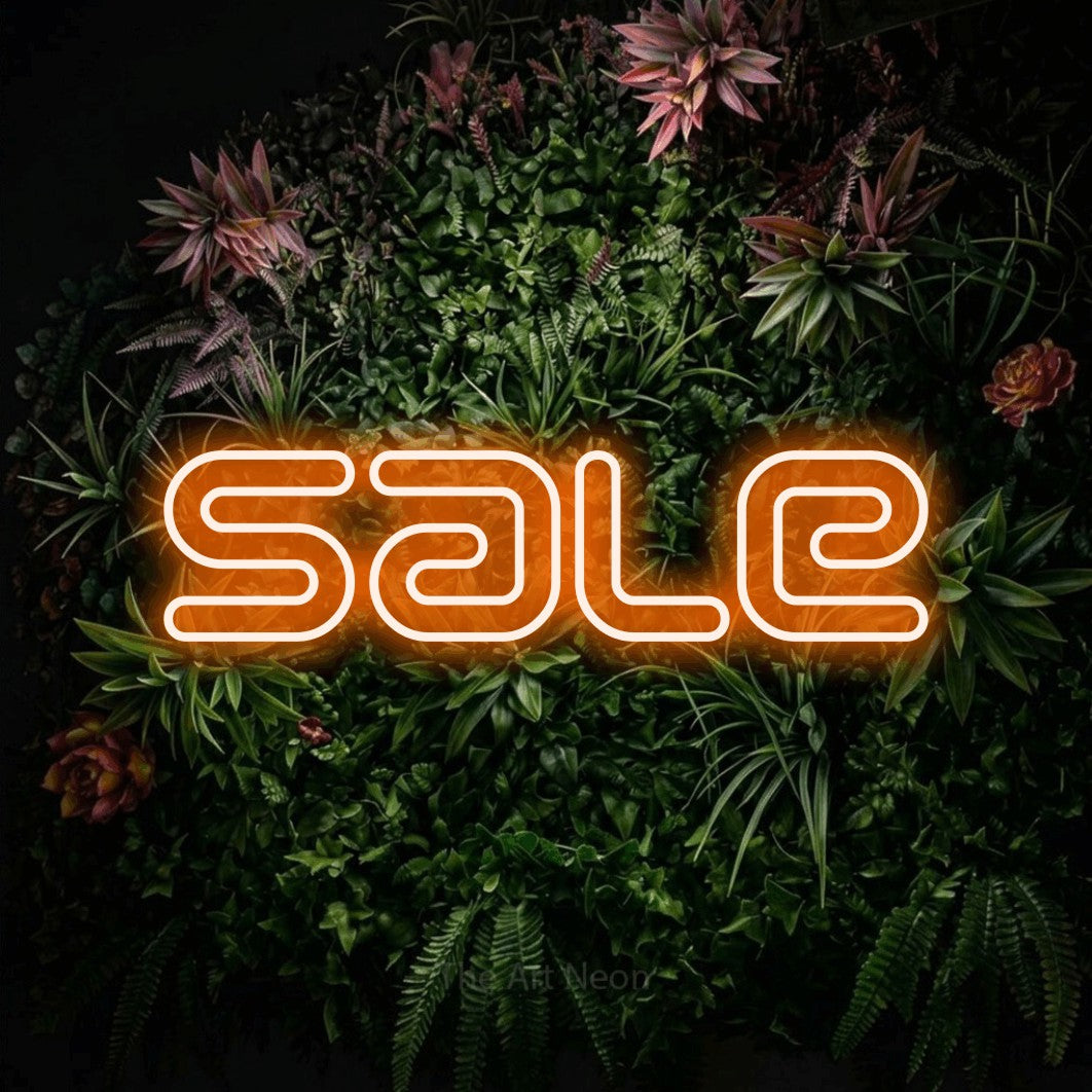 LED neon sign reading “Sale”, arranged in a single line.
