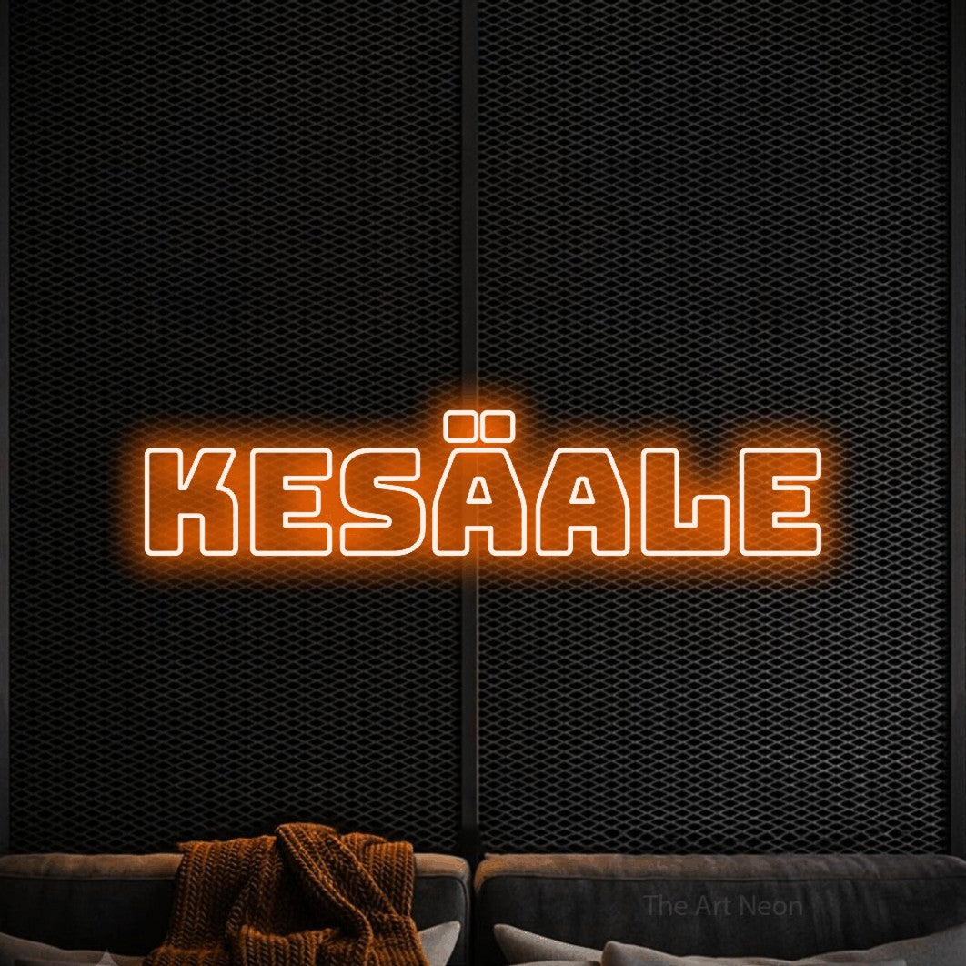LED neon sign reading “Kesäale”, arranged in a single line.