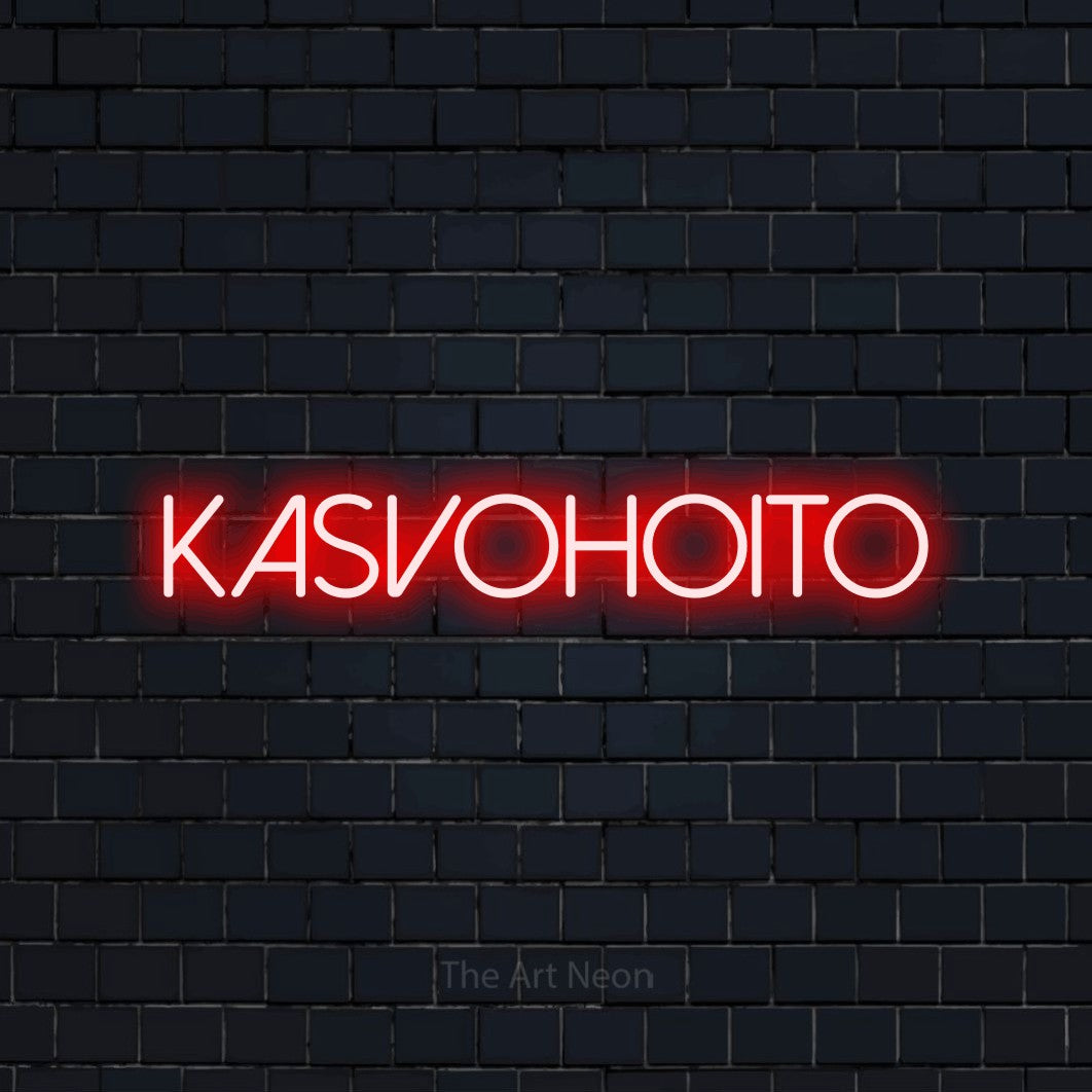 LED neon sign reading “Kasvohoito”, arranged in a single line.