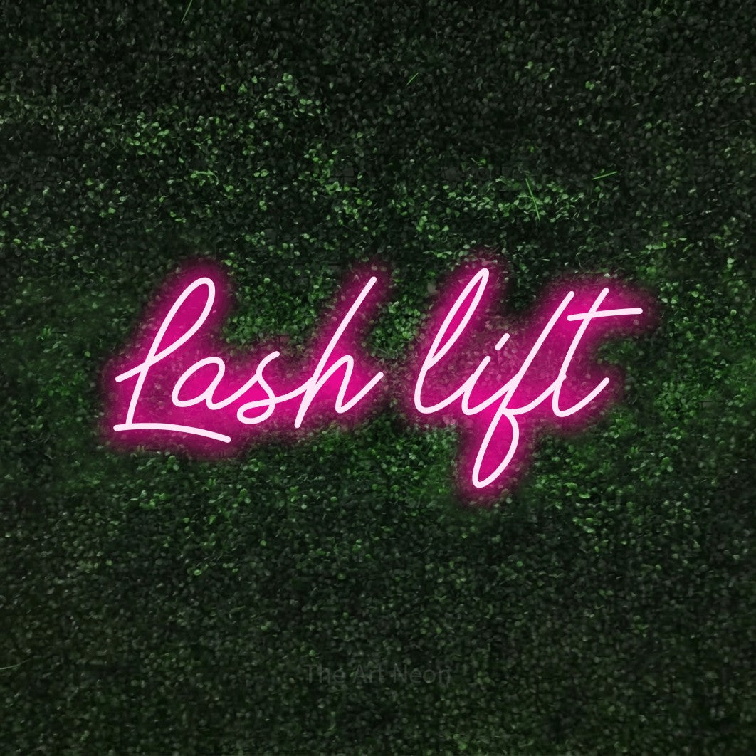 LED neon sign reading “Lash lift”, arranged in a single line.