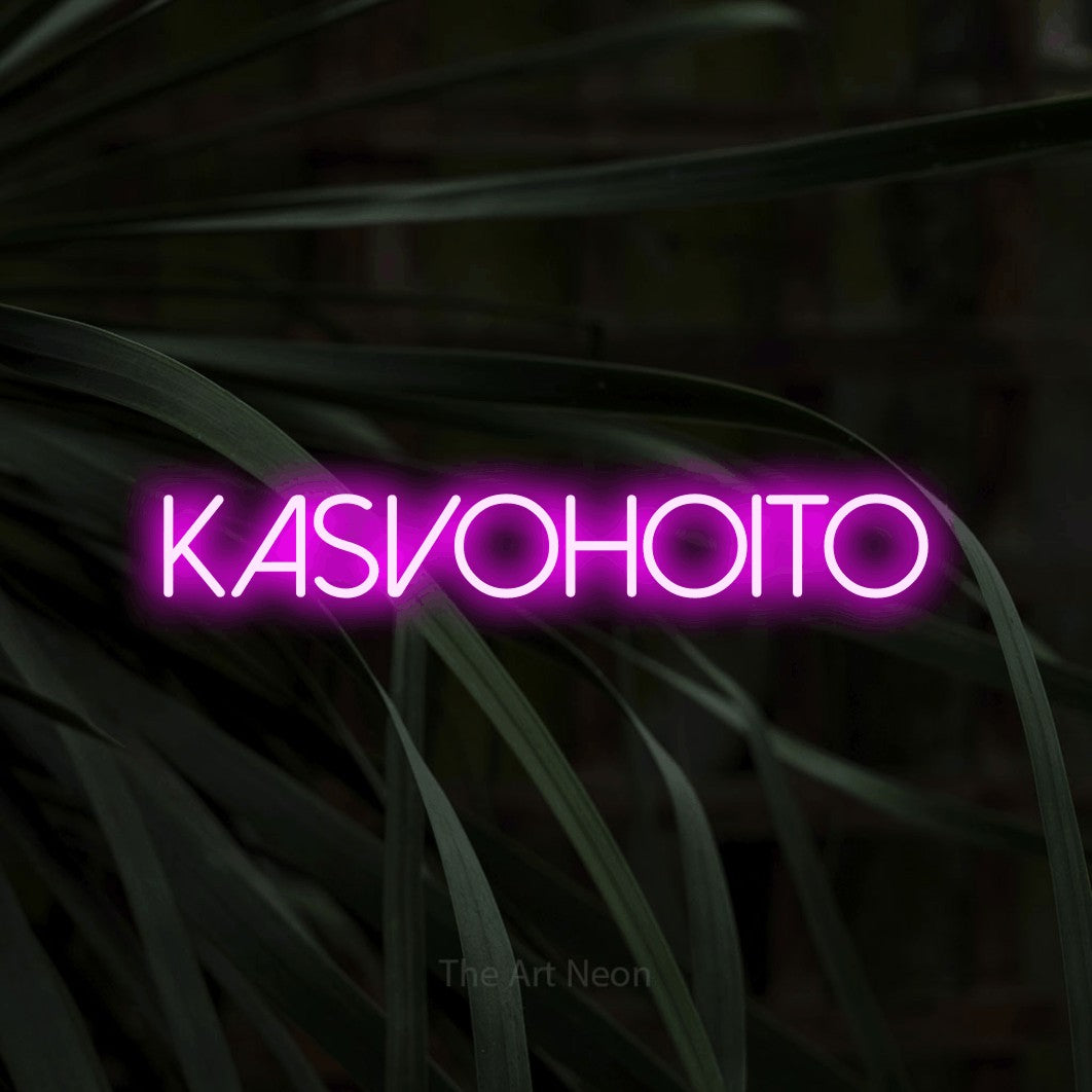 LED neon sign reading “Kasvohoito”, arranged in a single line.
