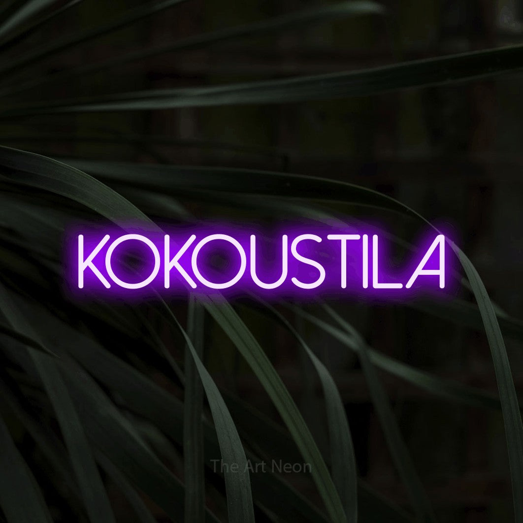 LED neon sign reading “Kokoustila”, arranged in a single line.