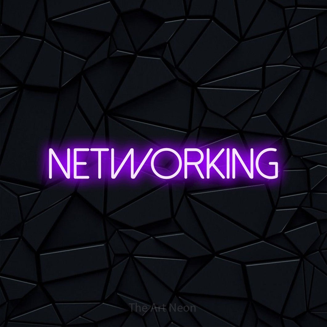 LED neon sign reading “NETWORKING”, arranged in a single line.