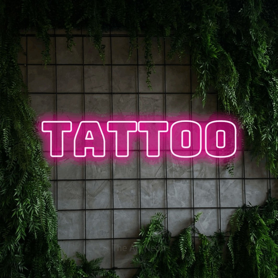 LED neon sign reading “Tattoo”, arranged in a single line.