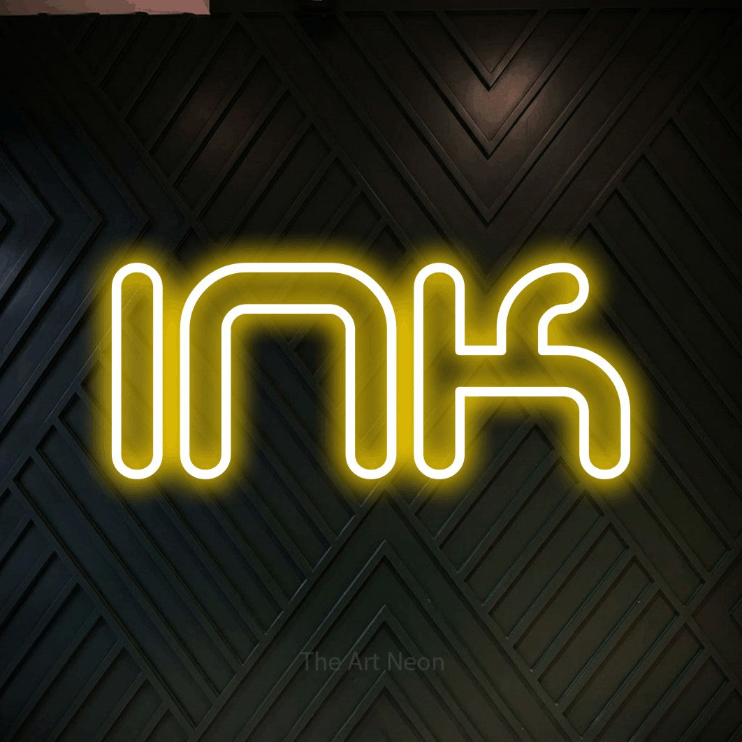 LED neon sign reading “Ink”, arranged in a single line.