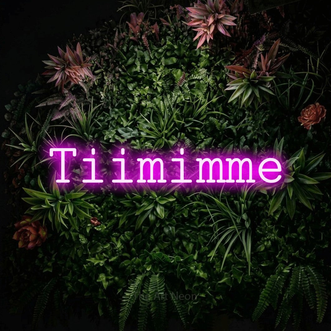 LED neon sign reading “Tiimimme”, arranged in a single line.