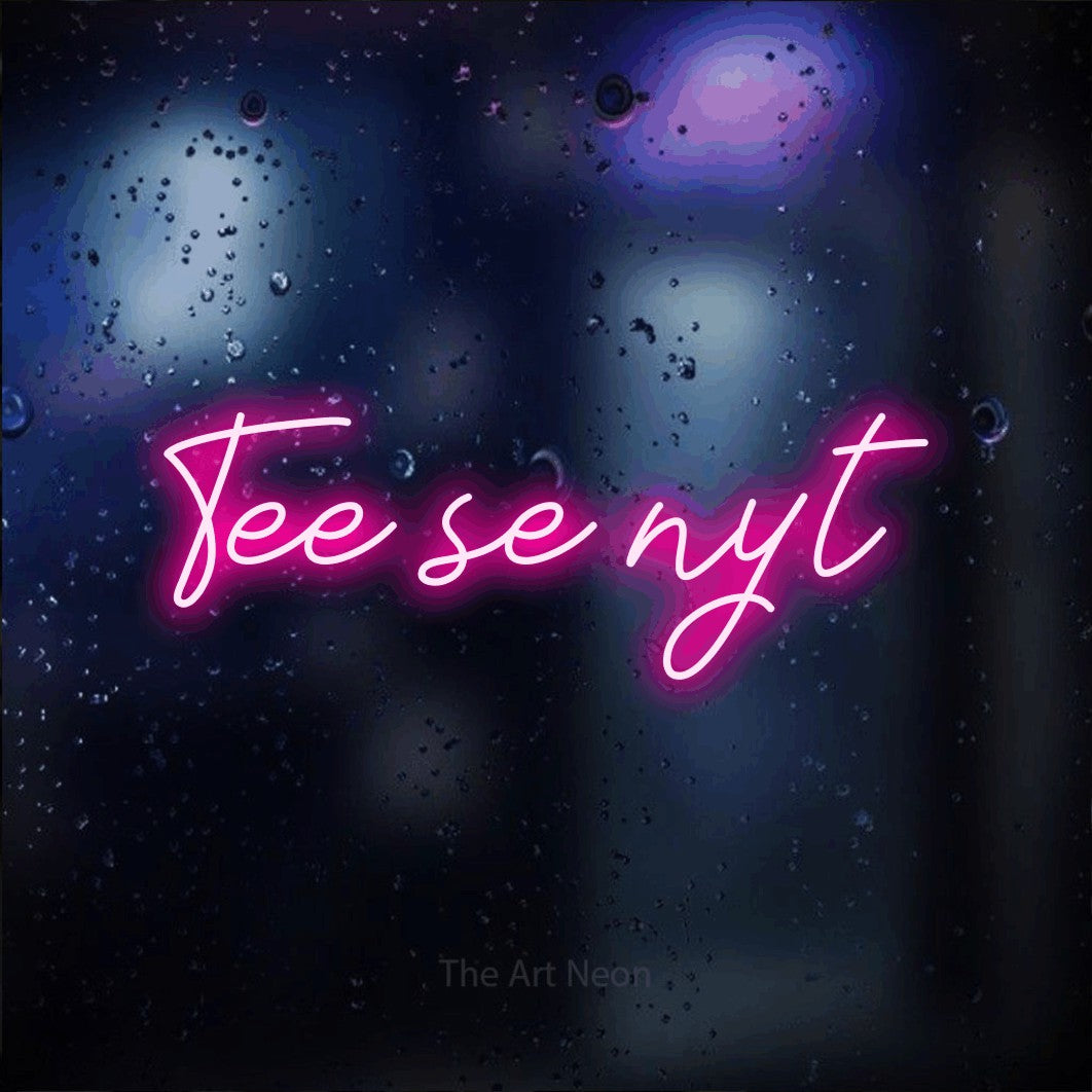 LED neon sign reading “Tee se nyt”, arranged in a single line.