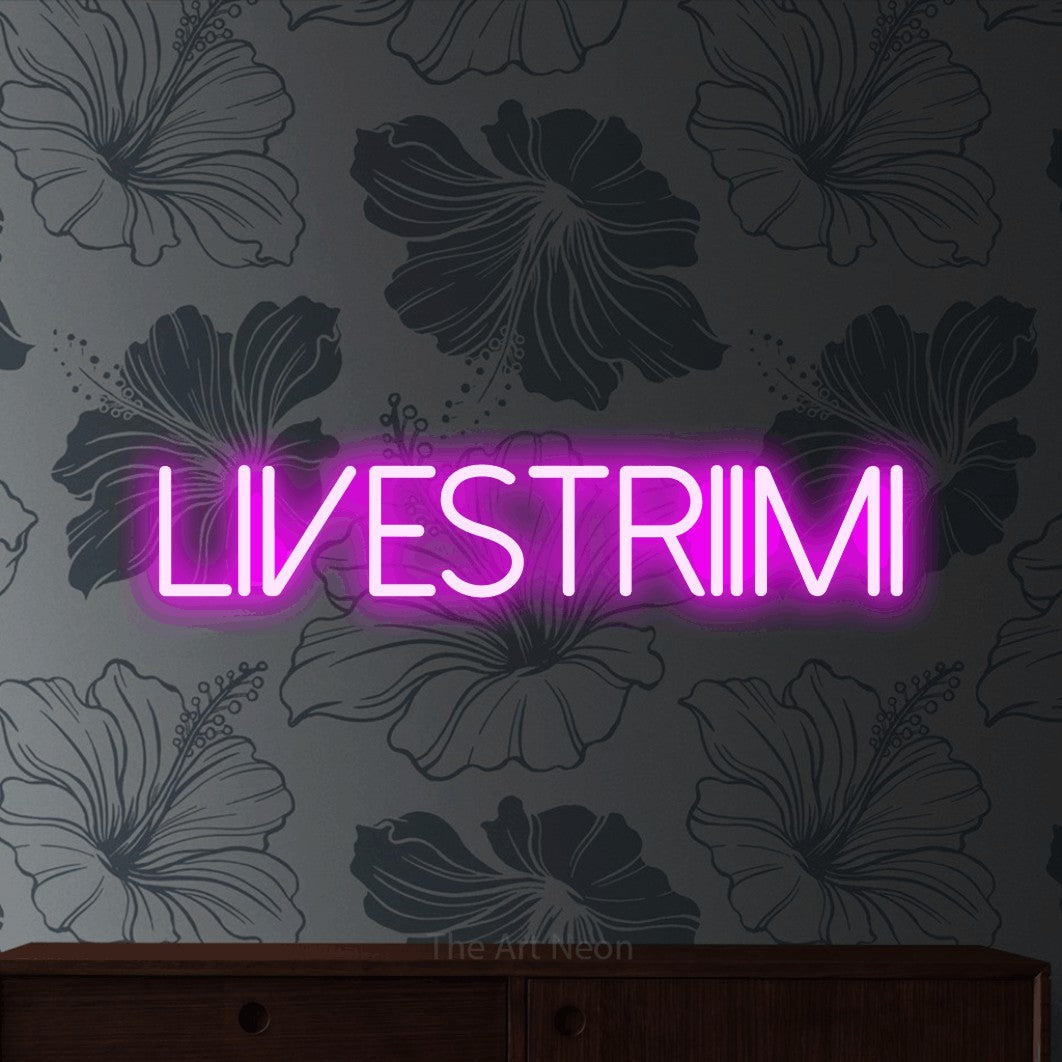 LED neon sign reading “Livestriimi”, arranged in a single line.