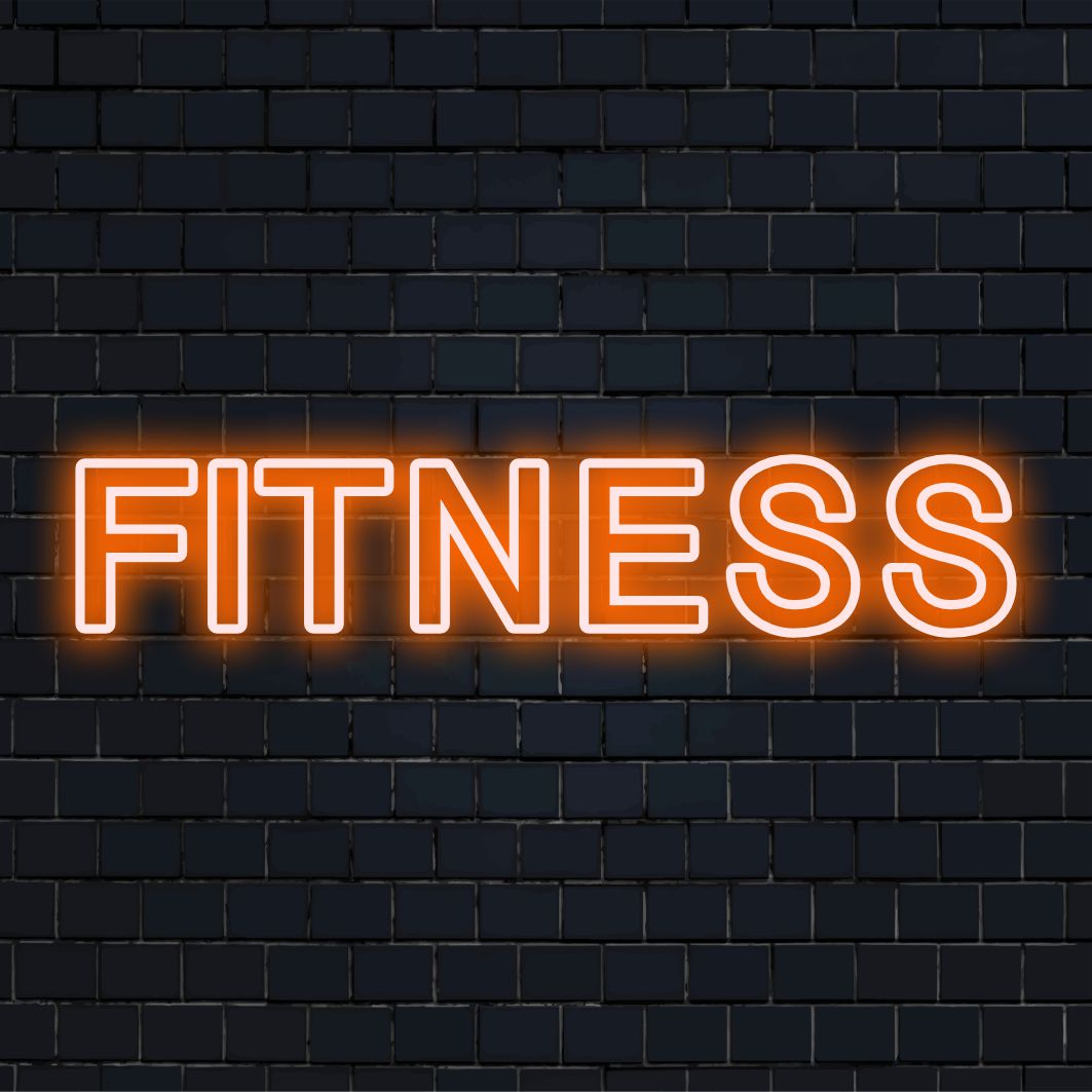 Neonskylt med fitnesstema som visar inspirerande ord eller ikon; perfekt för gym eller heminredning. Anpassad LED neonljuskonst.