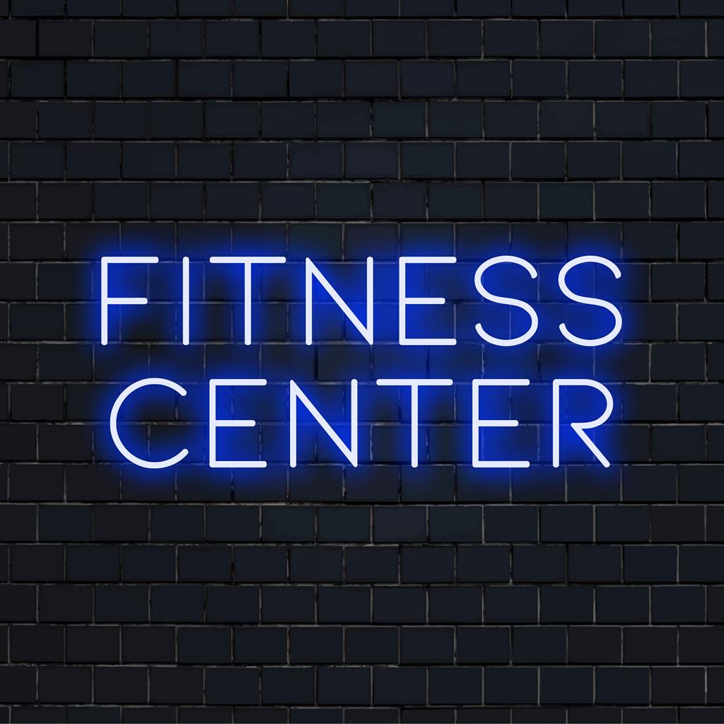 Custom LED neon sign for a fitness center featuring modern aesthetic and vibrant handmade artistry, perfect for dynamic spaces.