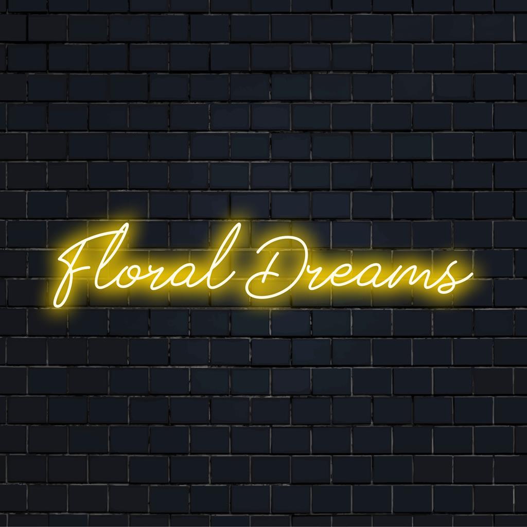 Custom LED neon sign featuring elegant floral patterns; a vibrant piece for trendy neon wall art and decor.