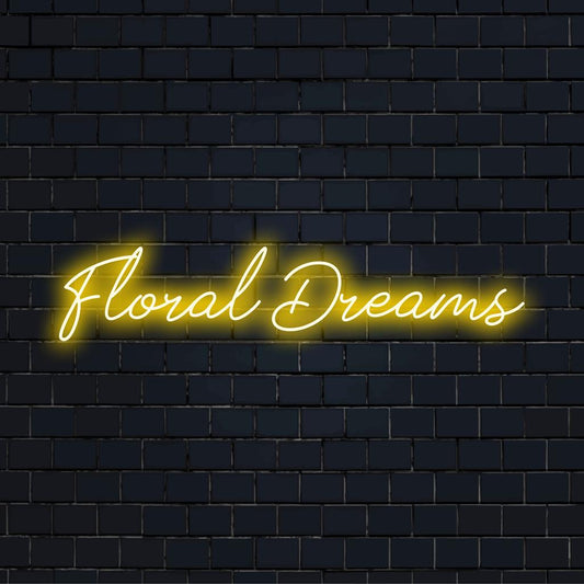 Custom LED neon sign featuring elegant floral patterns; a vibrant piece for trendy neon wall art and decor.