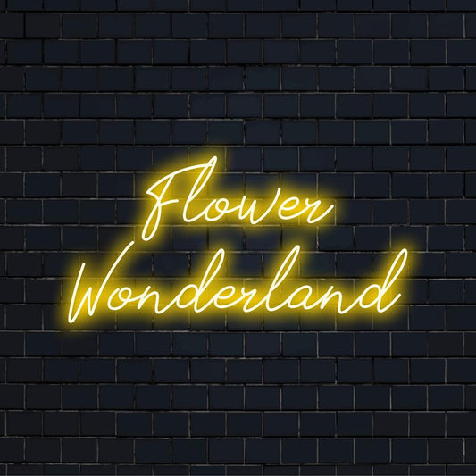 Vibrant and enchanting Flower Wonderland custom LED neon sign, perfect for unique neon light decor and personalized spaces.