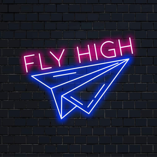 Mukautettu LED-valokyltti, jossa on paperilentokone; täydellinen ainutlaatuiseen seinätaideeseen ja eloisaan neonvalokoristeeseen.