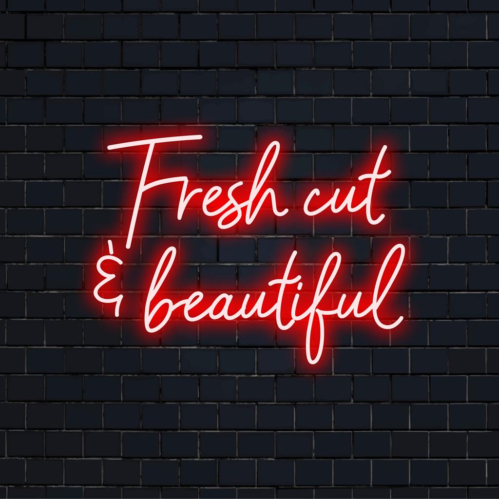 Mukautettu LED-neonkyltti ��� Fresh Cut Kauniit tunnelmat säteilevät värikkäällä hehkulla, jotka sopivat täydellisesti ainutlaatuiseen neon-sisustukseen.