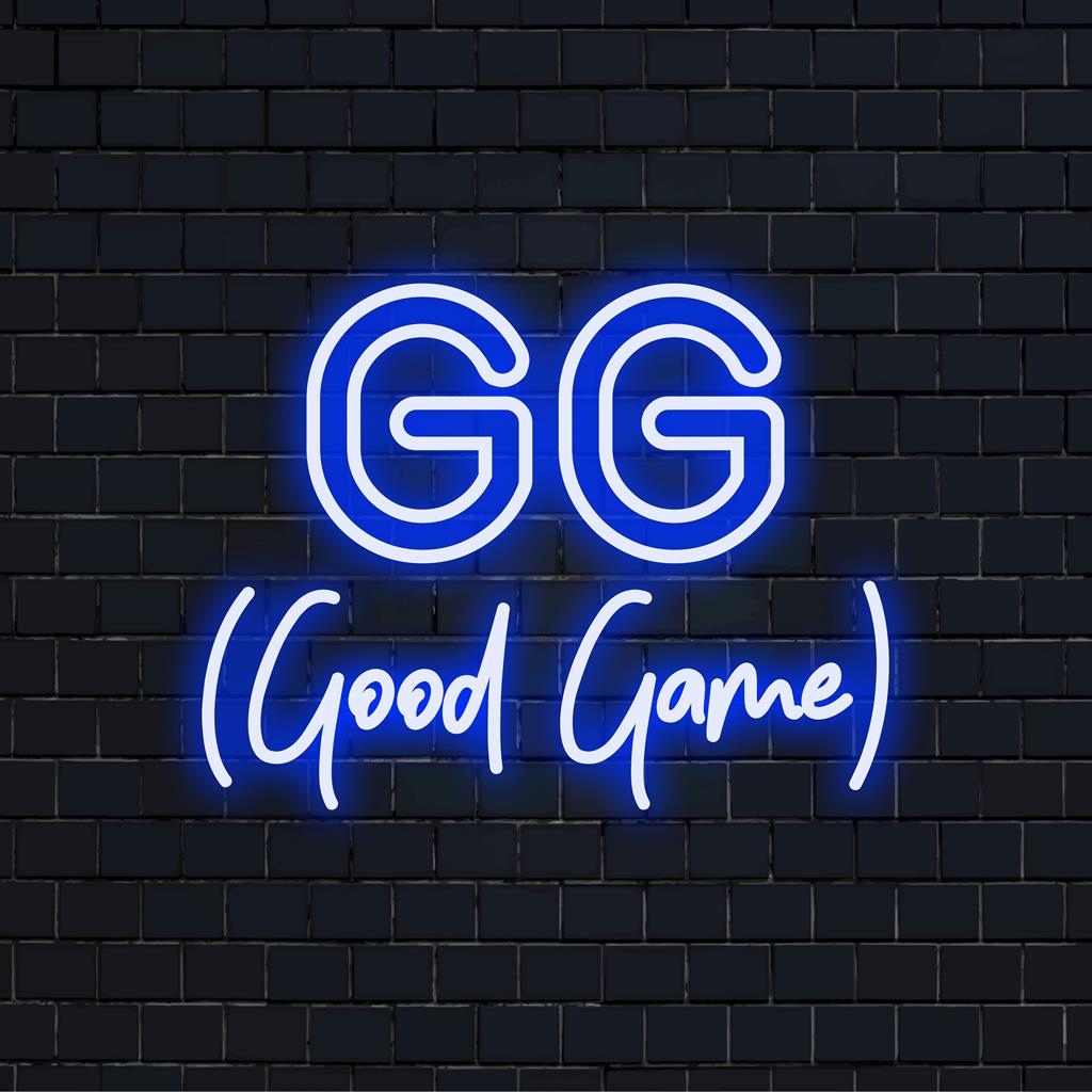 GG LED neon sign, ideal for gamers; vibrant wall art to elevate your space with custom neon light flair.