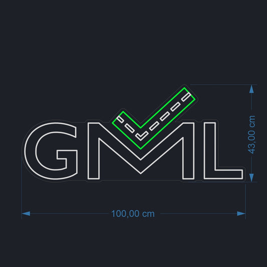 GML Neonbord – 100×43 cm