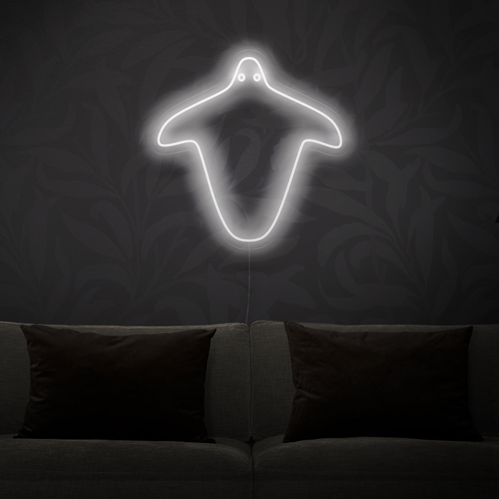 "Ghost Neon Sign" - Hehkuu spektraalisella viehätysvoimalla, sopii täydellisesti Halloween-aiheiseen sisustukseen ja pelihuoneisiin herättäen ripauksen mysteeriä.