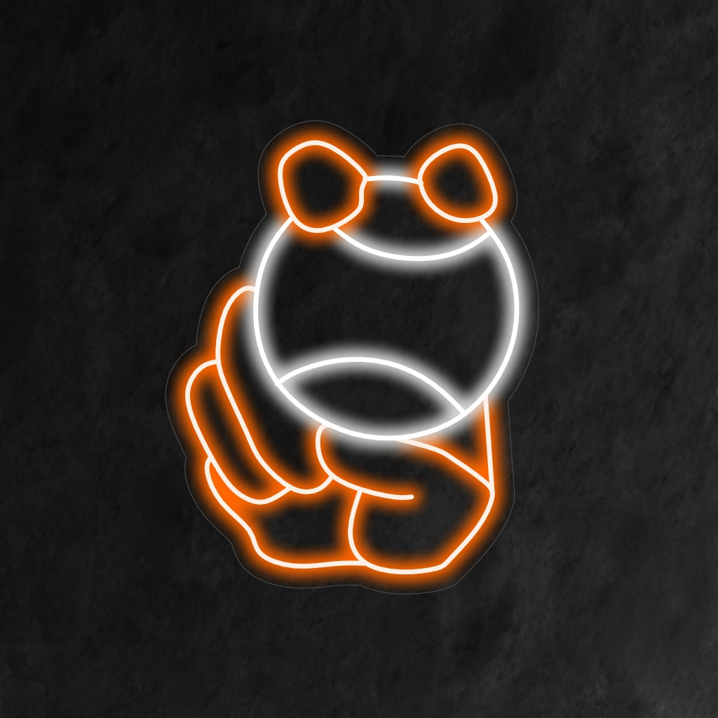 "Hand Holding Baseball Neon Sign" - Fångar andan i spelet, perfekt för sportbarer och utrymmen med baseballtema, för att fira kärleken till baseboll och spänningen i sporten.
