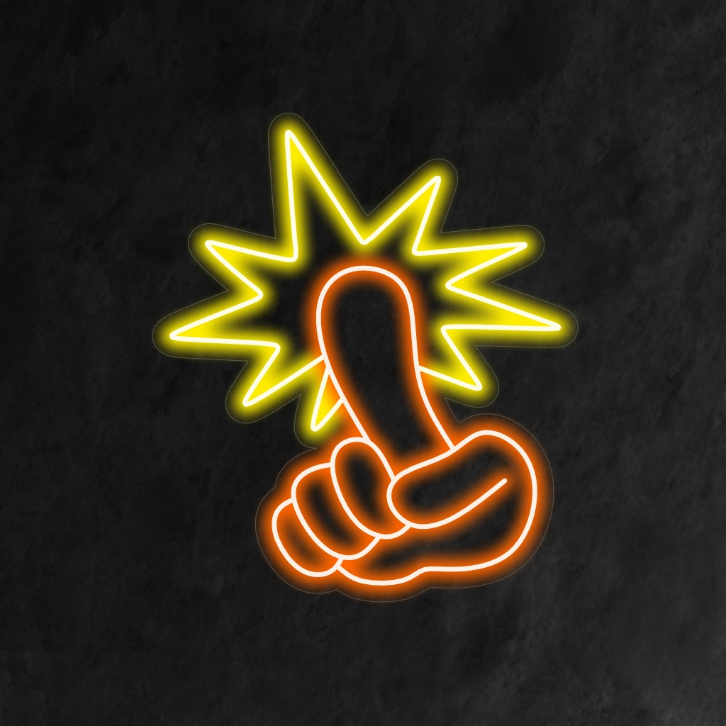 "Hand Pointing Neon Sign" - Ohjaa huomiota ainutlaatuisella tyylillä, täydellinen taideinstallaatioihin ja suuntaaviin kylteihin, ohjaa keskittymistä erottuvalla ja visuaalisesti kiinnostavalla tavalla.