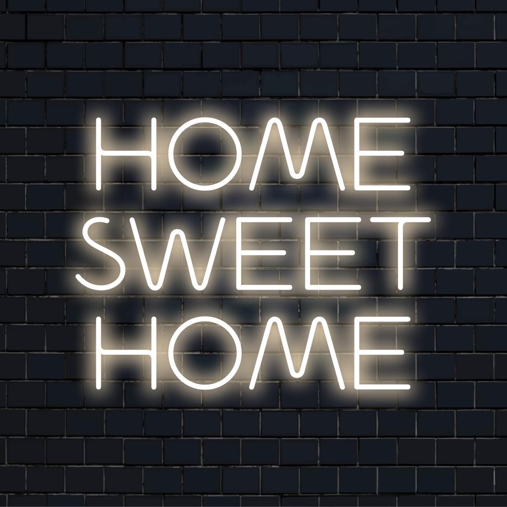 Home Sweet Home LED-neonkyltti, täydellinen neonvalosisustus, joka lisää lämmintä, yksilöllistä hehkua mihin tahansa asuintiloihin.