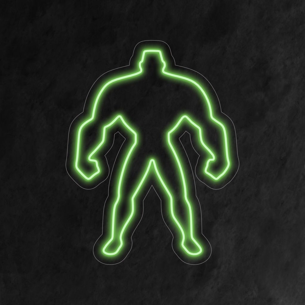 "Hulk Neon Sign" - Rohkea ja voimakas lisäys supersankariteemaisiin tiloihin, ja sen ikoninen hahmo Hulk luo dynaamisen ja energisen tunnelman.
