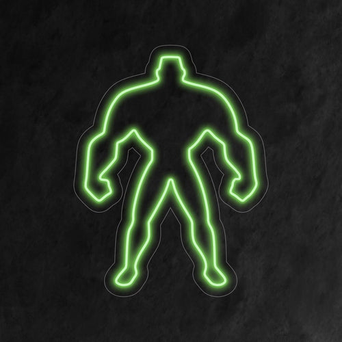 "Hulk Neon Sign" - Rohkea ja voimakas lisäys supersankariteemaisiin tiloihin, ja sen ikoninen hahmo Hulk luo dynaamisen ja energisen tunnelman.