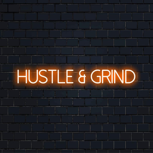 Räätälöity Hustle And Grind LED-valokuva, eloisa motivoiva sisustus, inspiroivaa hehkuvaa taidetta mihin tahansa tilaan.