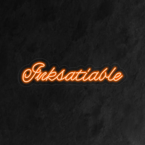"Inksatiable Neon Sign" - Släpp loss din kreativitet med detta edgy neonljus, perfekt för tatuerings- och piercingstudior. Den livfulla designen lägger till en cool och konstnärlig atmosfär till ditt utrymme.