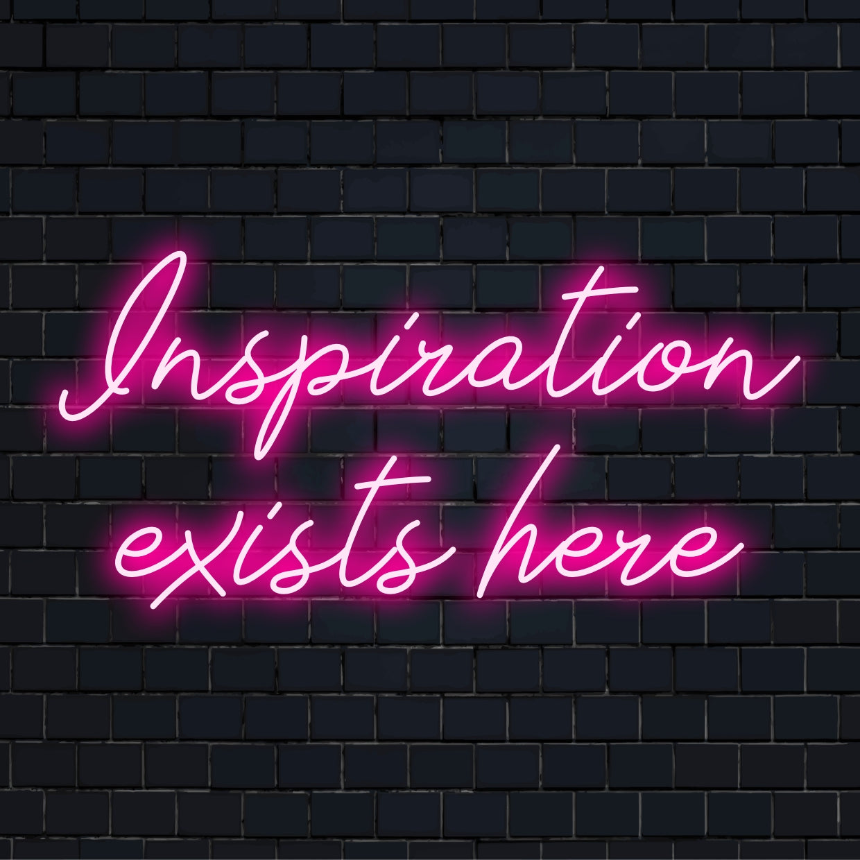 Mukautettu LED-neonkyltti, jossa on Inspiration Exist Here elegantisti käsikirjoitettu, täydellinen neonvalosisustus luoviin tiloihin.