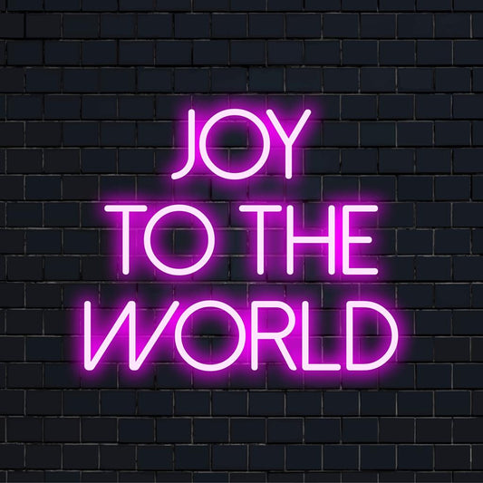 LED-neonkyltti, joka säteilee säteilevää "Joy To The World" -tunnistetta, joka sopii täydellisesti kirkkaaksi kodin sisustukseen ja välittää onnellisuutta ja eleganssia.