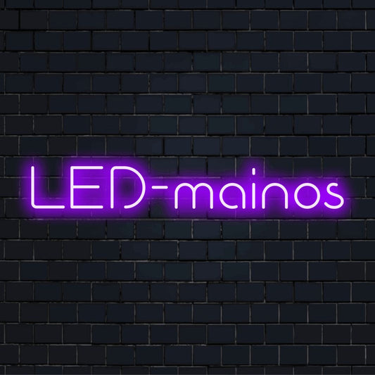 Personoitu LED-logokyltti tekstillä "LED-mainos"