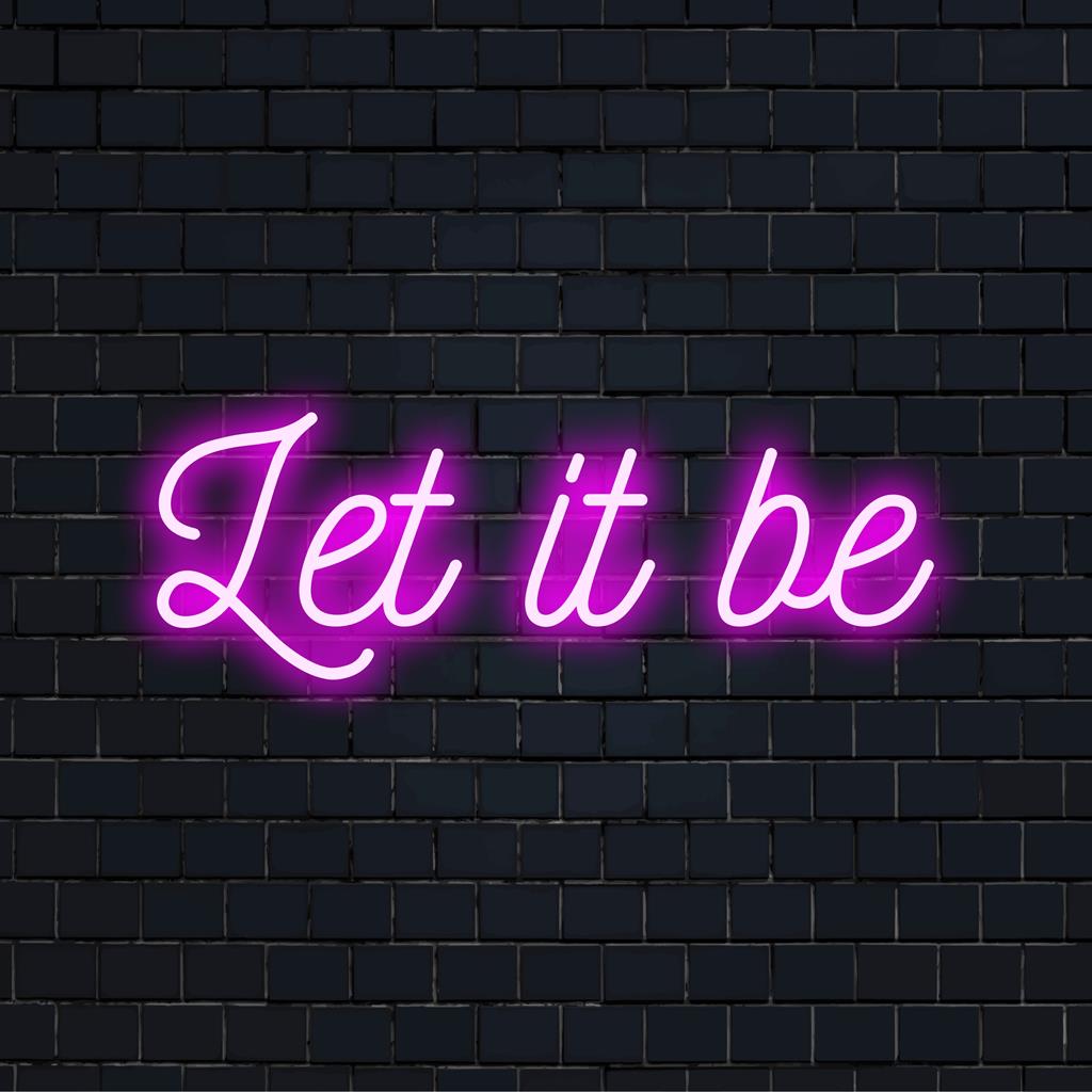 Vibrant Let It Be custom LED neon sign, perfect for adding a personalized artistic glow to any space.