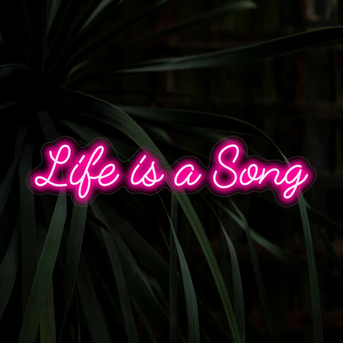  "Life is a Song Neon Sign" - Valaise tilasi musiikillisilla fiiliksillä. Täydellinen musiikin ystäville ja niille, jotka arvostavat olemassaolon kauneutta.