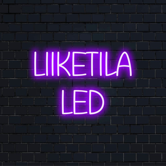 Personoitu LED-logokyltti tekstillä "Liiketila LED"