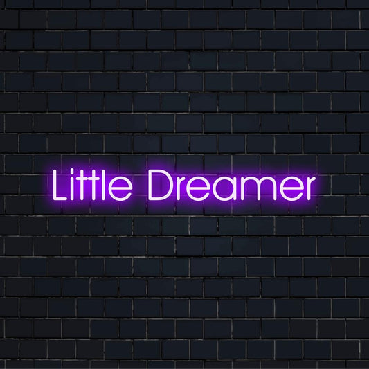 LED-valokyltti, joka hehkuu Little Dreamerilla ja esittelee elävää neontaidetta, joka sopii täydellisesti luovaan, persoonalliseen seinäkoristeluun.