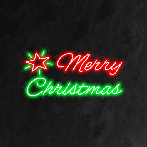 "Merry Christmas Neon Sign" on ajaton ja juhlava lisä loma-aiheiseen sisustukseen. Neonvalo, joka säteilee joulun lämpöä ja tunnelmaa.