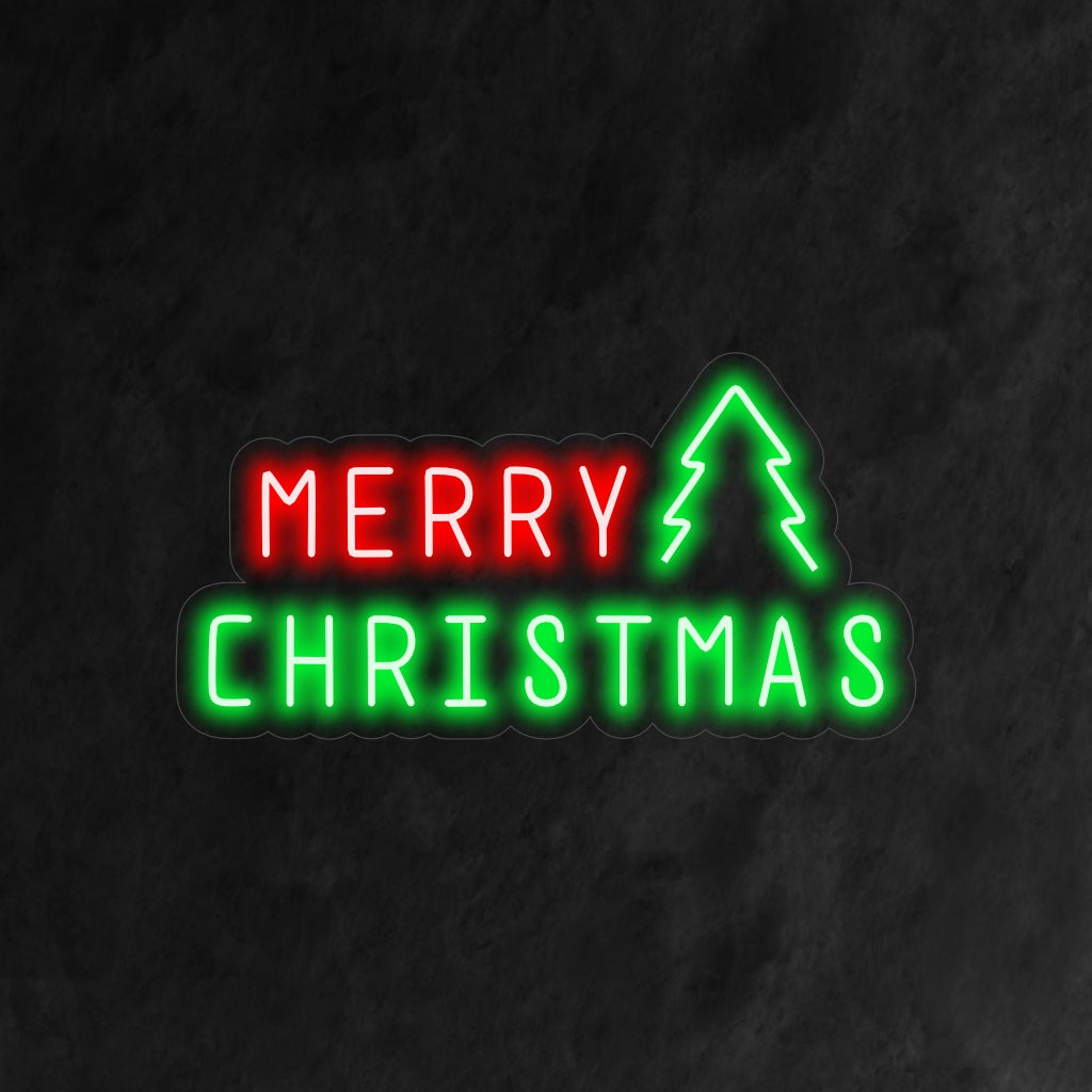 "Merry Christmas Tree Neon Sign" on perinteinen ja juhlava lisä loma-aiheiseen sisustukseen. Neonvalo, joka korostaa ikonista joulukuusta.