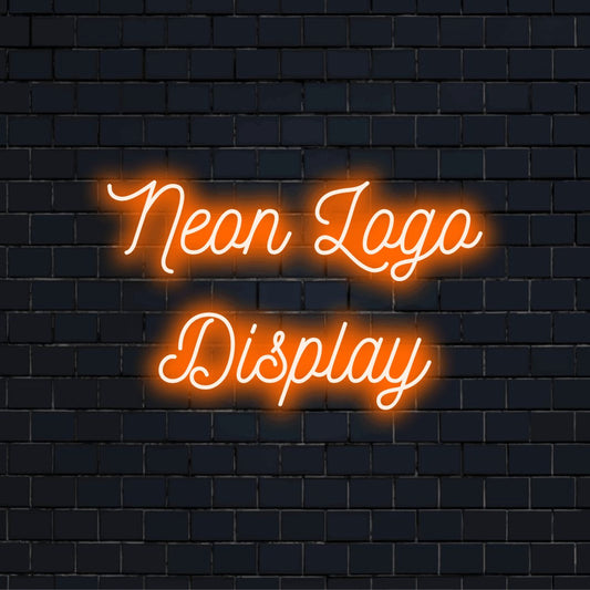 Custom LED neon logo sign with text "Neon Logo Display"
