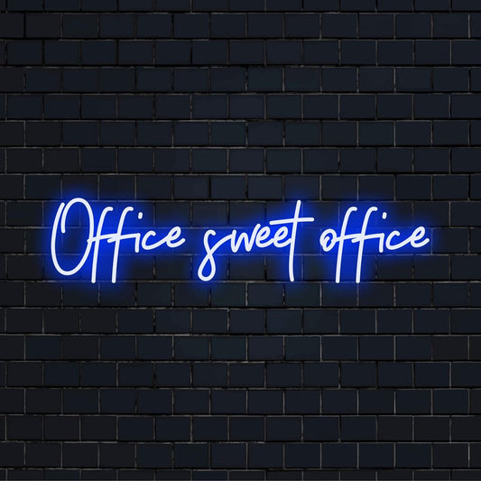 Custom Office Sweet Office LED neon sign illuminating any space with vibrant neon quote art and chic decor allure.