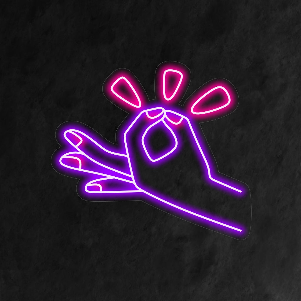 "Om Mudra Neon Sign" on rauhallinen ja henkinen lisäys, joka sopii täydellisesti tiloihin, joissa on huomionarvoista ja meditaatiota. Valaise tyyneys ja sisäinen rauha!