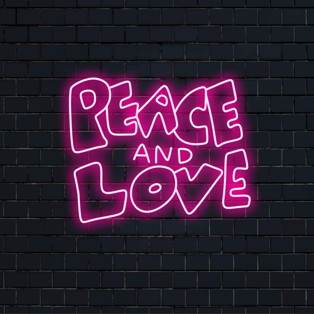 "Peace And Love Neon Sign" on ajaton ja harmoninen lisäys, joka on täydellinen tiloihin, jotka edistävät rauhaa ja yhtenäisyyttä. Valaise rauhan ja rakkauden kestävillä symboleilla!