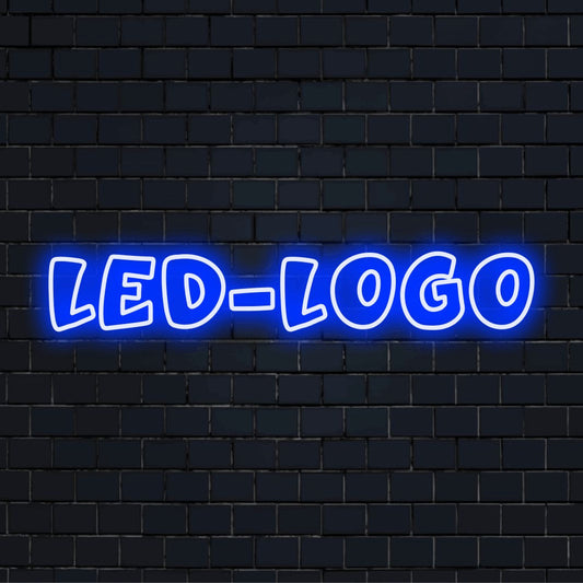Personoitu LED-logokyltti tekstillä "LED-logo"