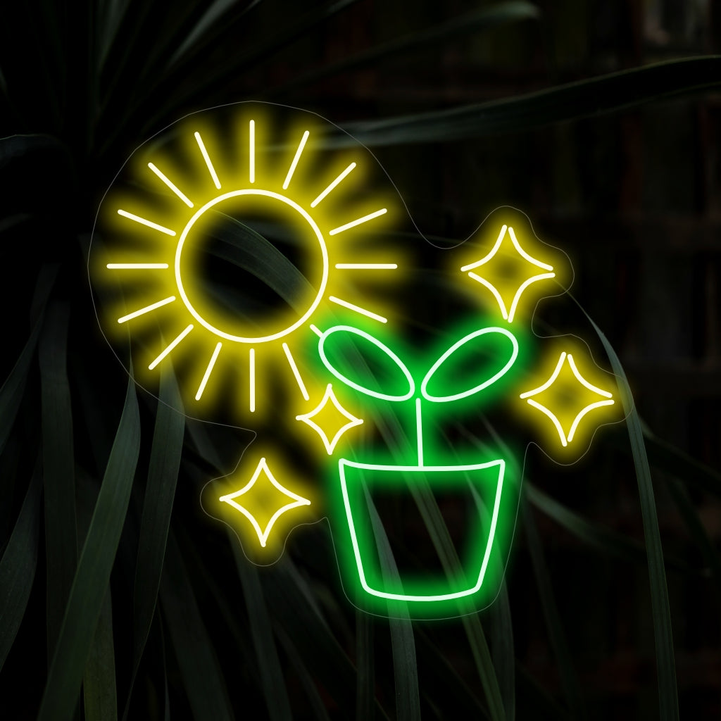 "Photosynthesis Plant Neon Sign" on eloisa ja luonnon inspiroima lisäys, joka on täydellinen tiloihin, joissa juhlitaan fotosynteesin kauneutta ja elämää antavaa prosessia. Valaise kasvitieteellisellä viehätysvoimalla!