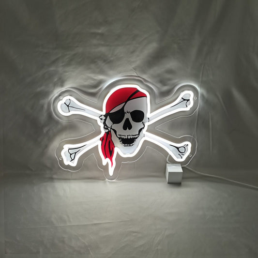 Pirate Skull UV Print LED Neon Sign - The Art Neon