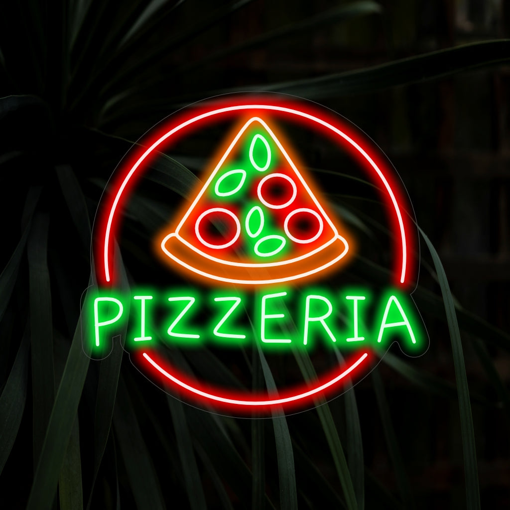  "Pizzeria Neon Sign" on kutsuva lisä pizzan ystäville. Valaise italialaisen vieraanvaraisuuden lämmöllä!