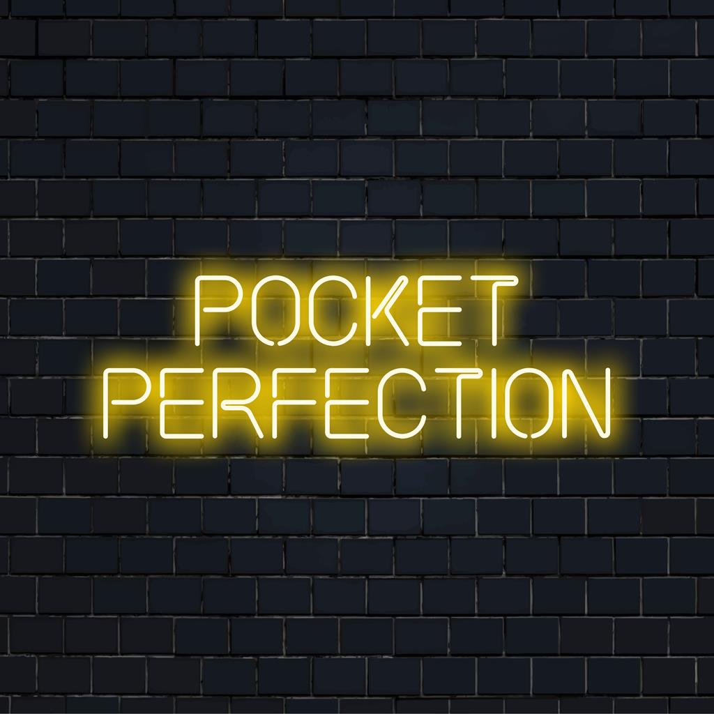 Mukautettu LED-valokyltti - Pocket Perfection: mittatilaustyönä valmistettu taiteellinen valosisustus, jossa moderni muotoilu yhdistyy ympäristön hehkuun.
