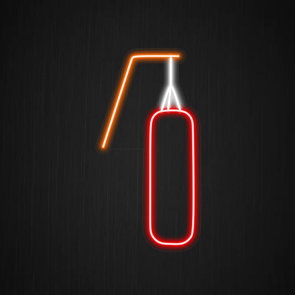 "Punching Bag Neon Sign" är ett dynamiskt och energiskt tillägg, perfekt för utrymmen dedikerade till fitness och kampsport. Lys upp med en anda av styrka och beslutsamhet!