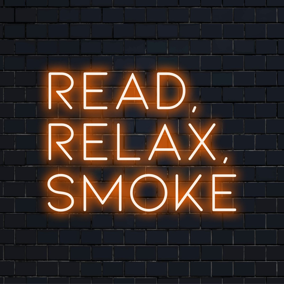 Mukautettu LED-valokyltti, jossa lukee Read, Relax, Smoke, ihanteellinen kodikkaan tunnelman ja ainutlaatuisen kodin seinätaiteen sisustukseen.